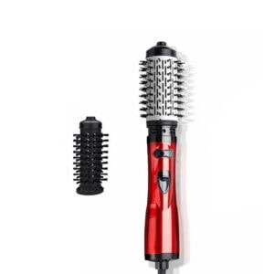 red hot air brush equiped with white attachment, another black attachment nearby