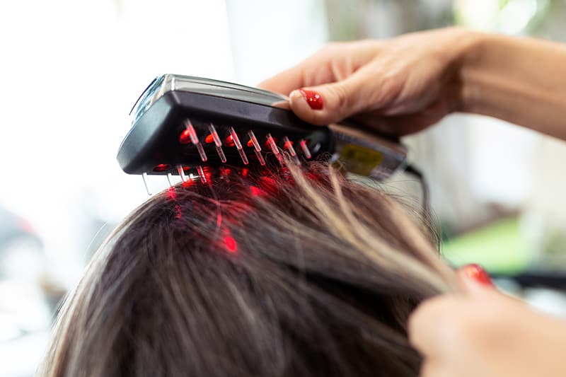 hair dressing with infrared hot air brush